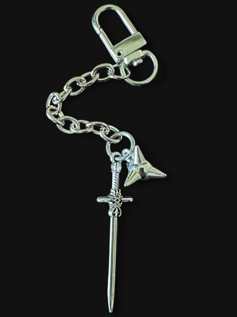 Sword and flail keychain bag charm
